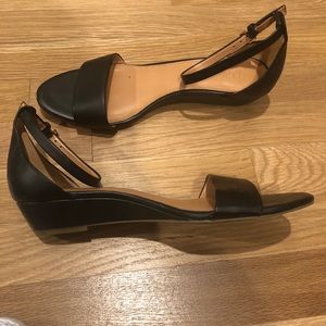 J. Crew black mini-wedge sandals size 8.5